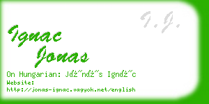 ignac jonas business card