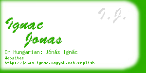 ignac jonas business card